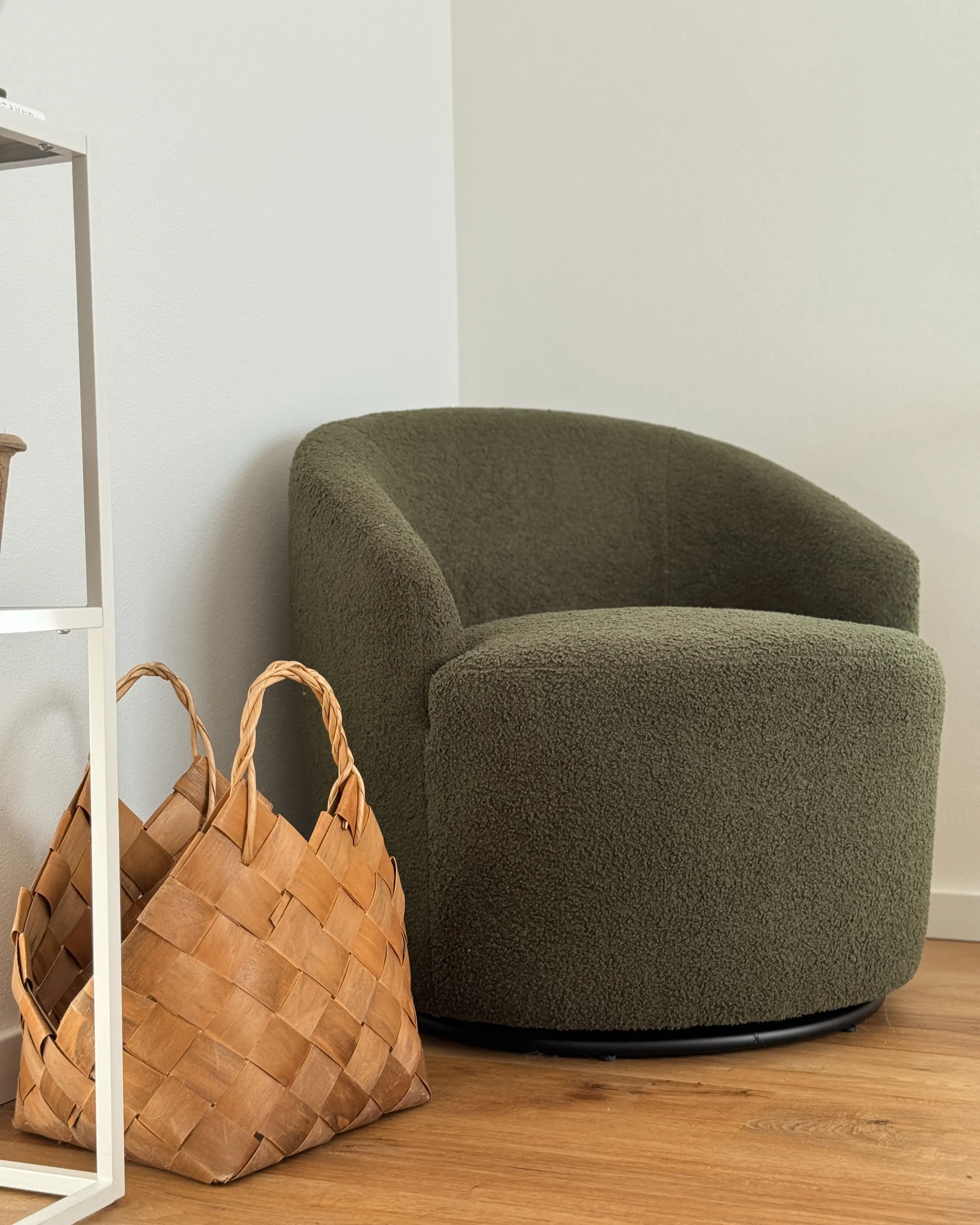 Draaifauteuil DAVIK Bouclé Donkergroen
