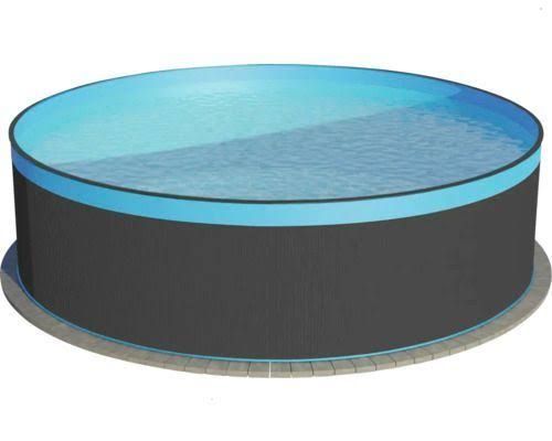 waterman Stahlwandpool Set rund 450x120 cm Stahl 0,4 mm anthrazit