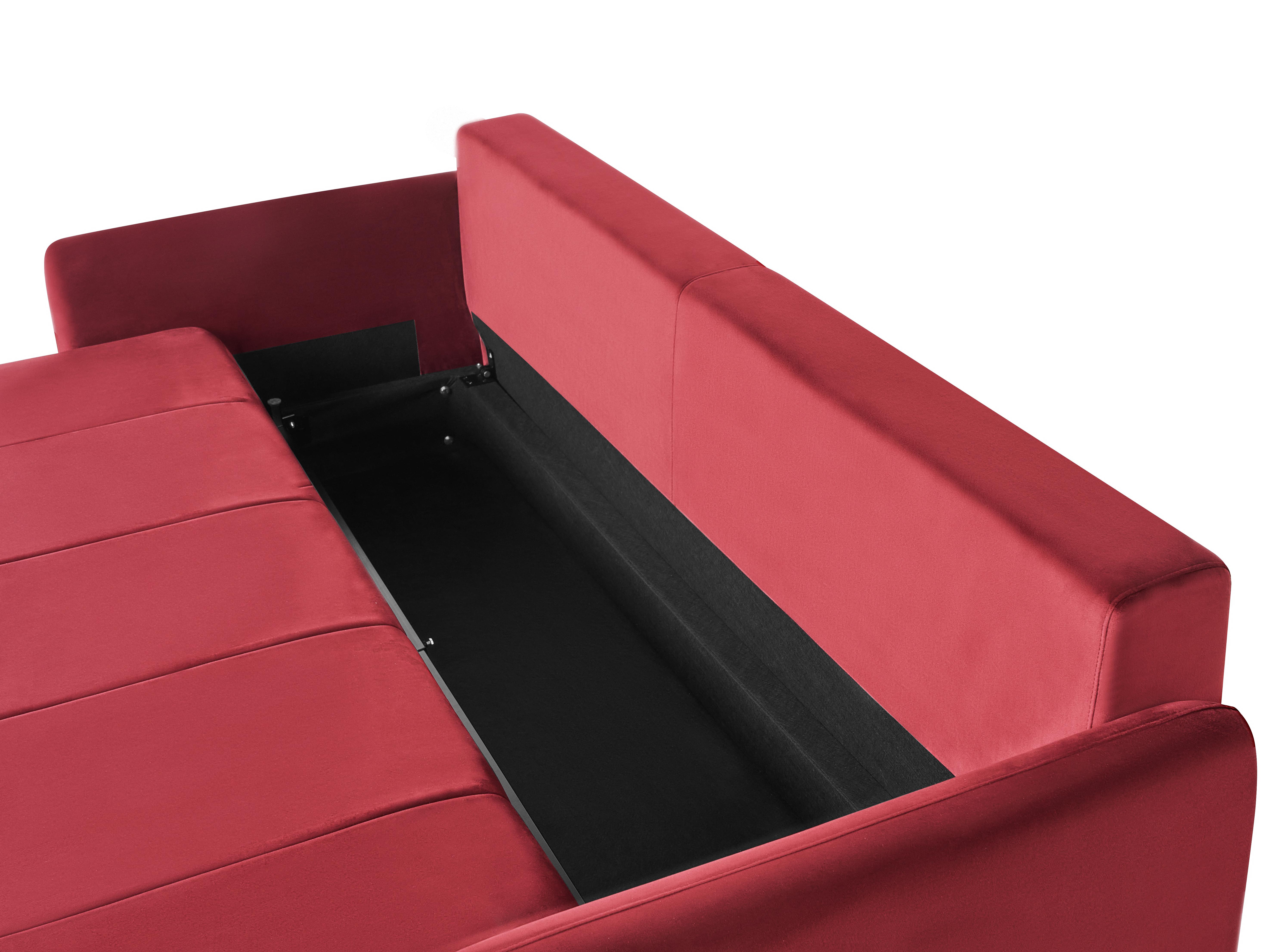 Slaapbank 3-zits EGGE Fluweel Bordeauxrood