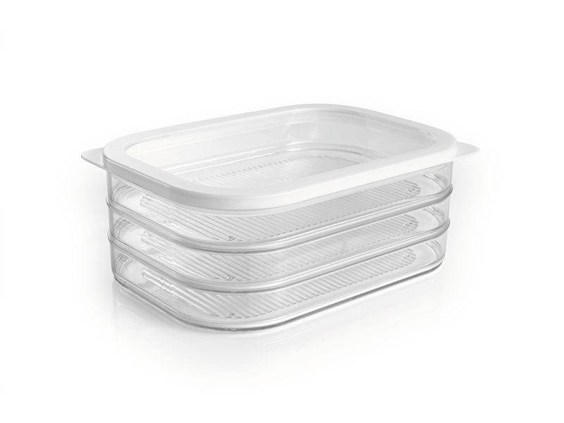GOURMETmaxx Vorratsbehälter 4-teilig, Weiss/Transparent Frischhaltedosen für Kühlschrank