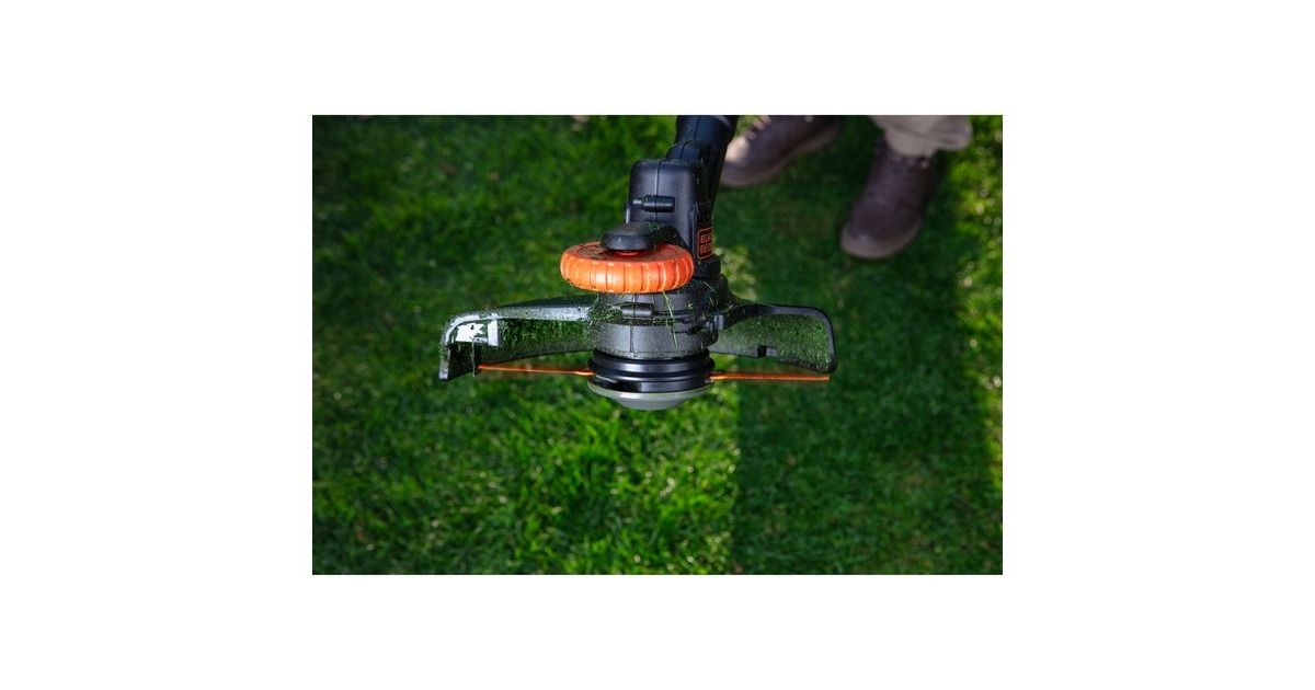 BLACK+DECKER18V grastrimmer met 2 messen zonder accu  (Zwart/oranje, 25 cm, accu en oplader niet inbegrepen)
