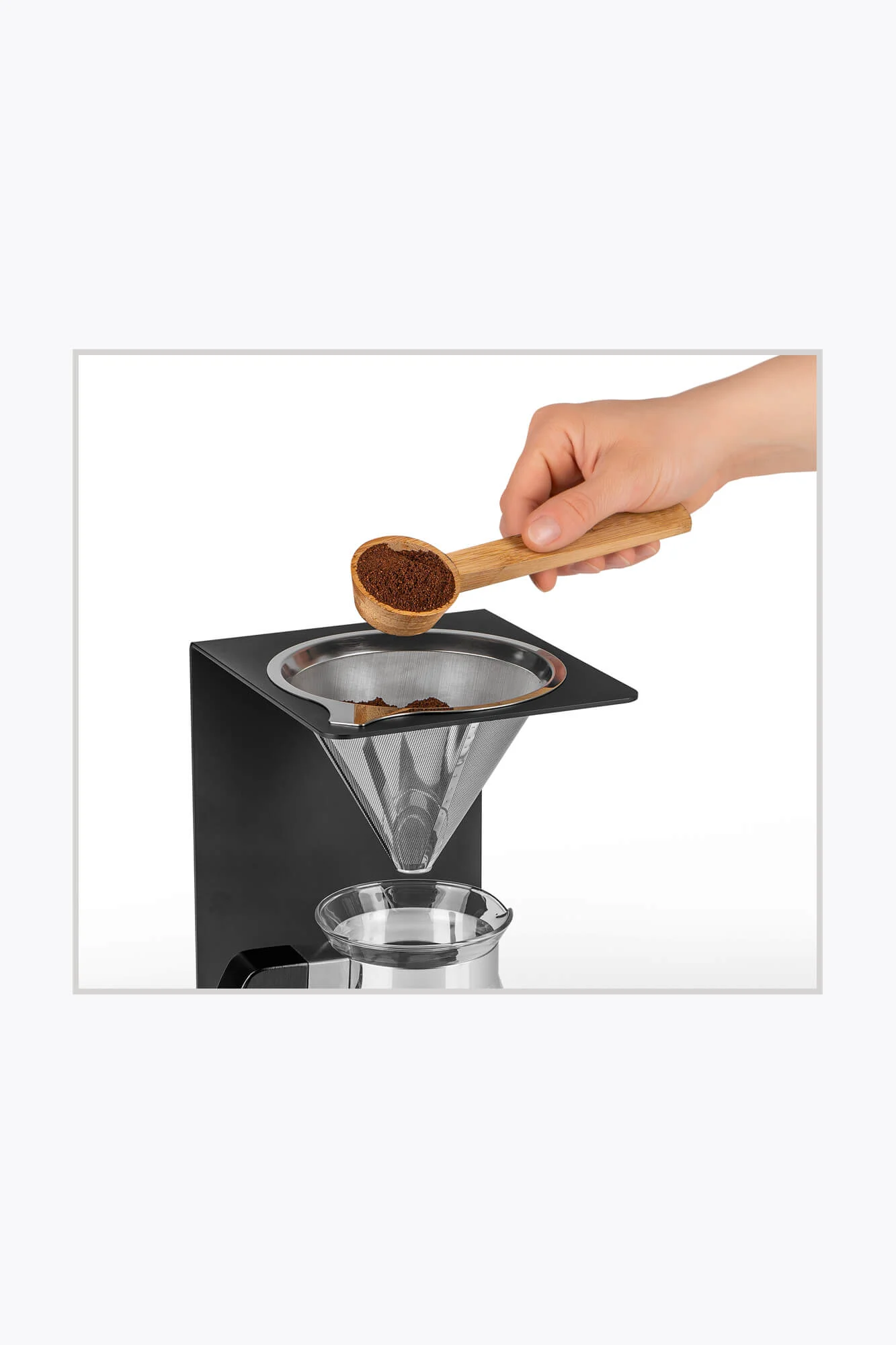BEEM Kaffeebereiter Set Pour Over Beton 500ml Schwarz/Edelstahl