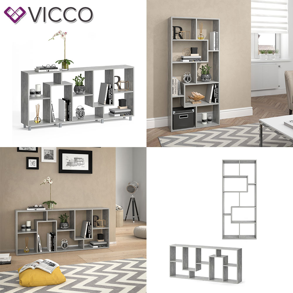 Vicco Raumteiler Noa Bücherregal Standregal Aktenregal Hochregal RegalBeton