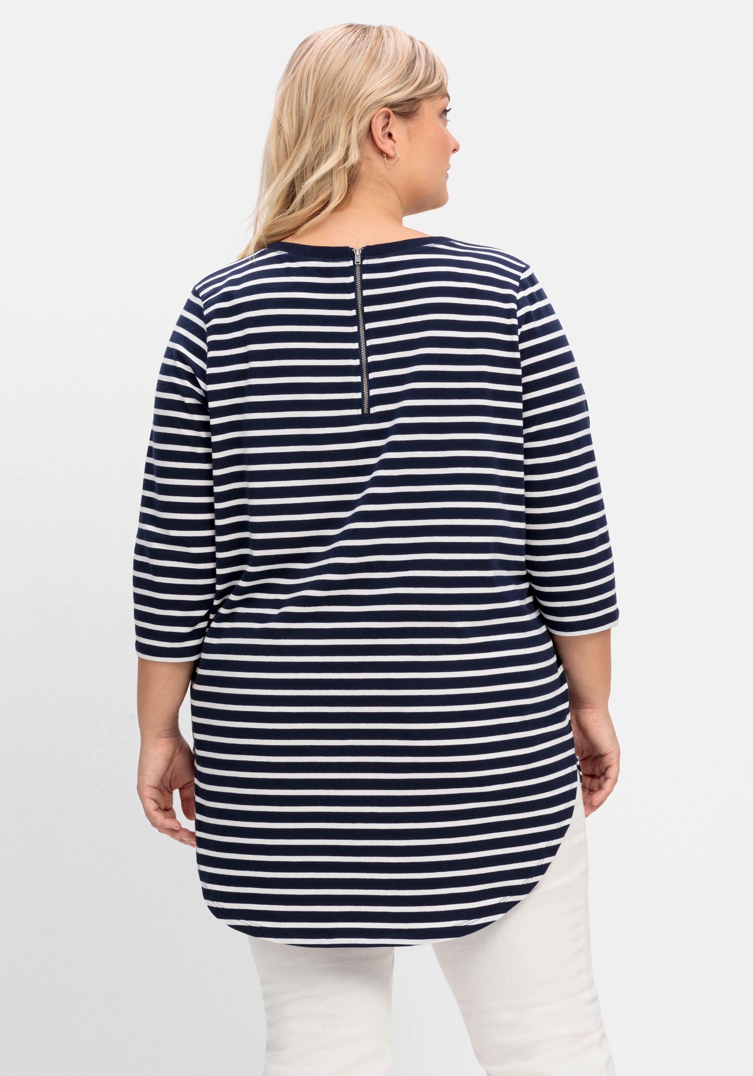 Longshirt in Oversized-Form mit Streifen