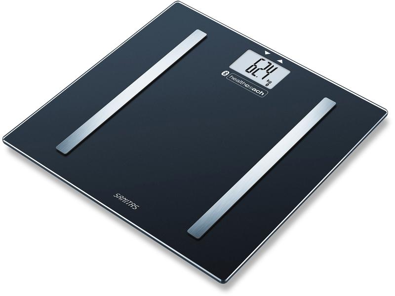 Sanitas Körperanalysewaage SBF 72 Bluetooth Schwarz Diagnosewaage mit Vernetzung zwischen Smartphone und Waage