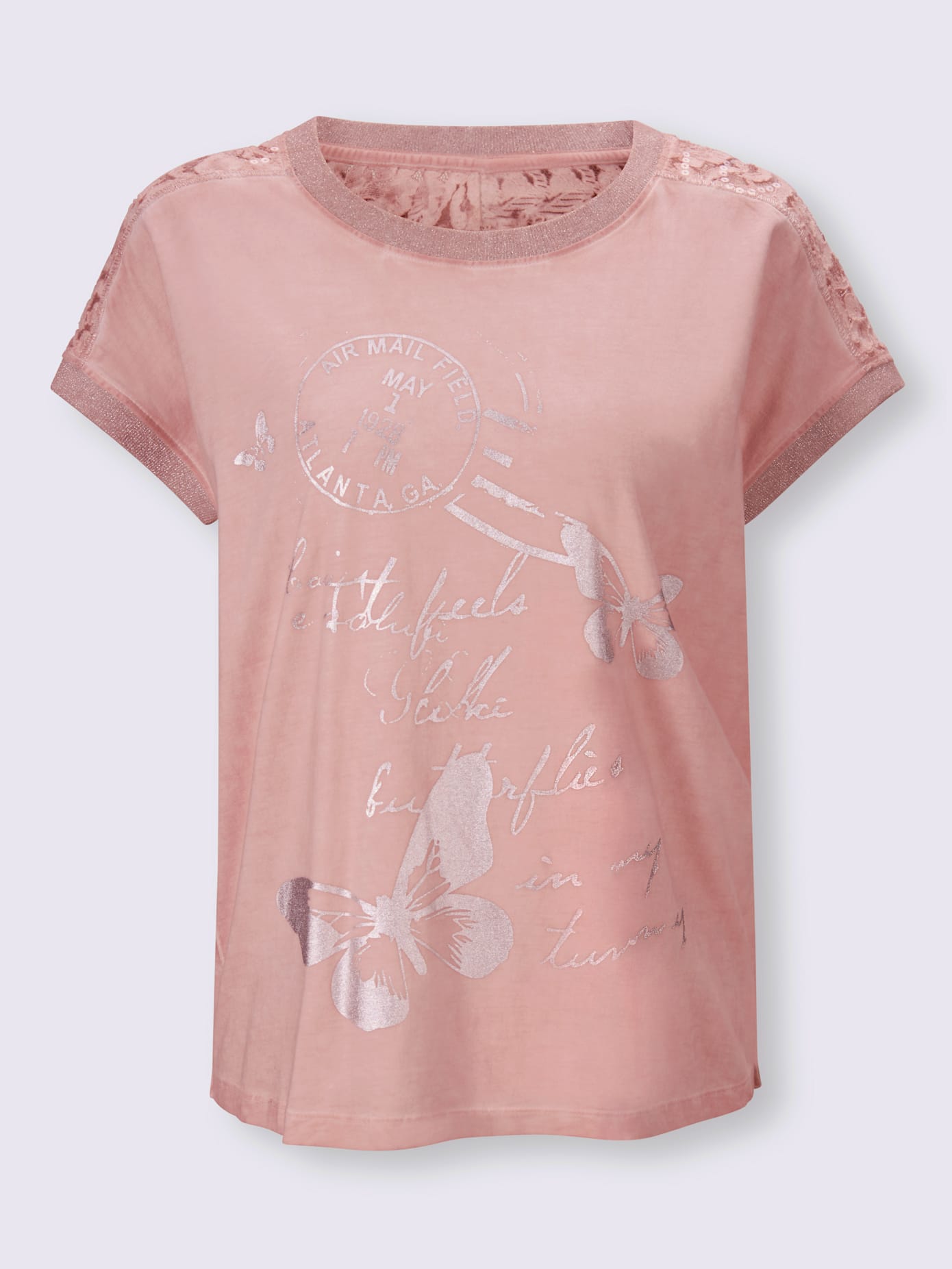 T-shirt imprimé feuille brillant