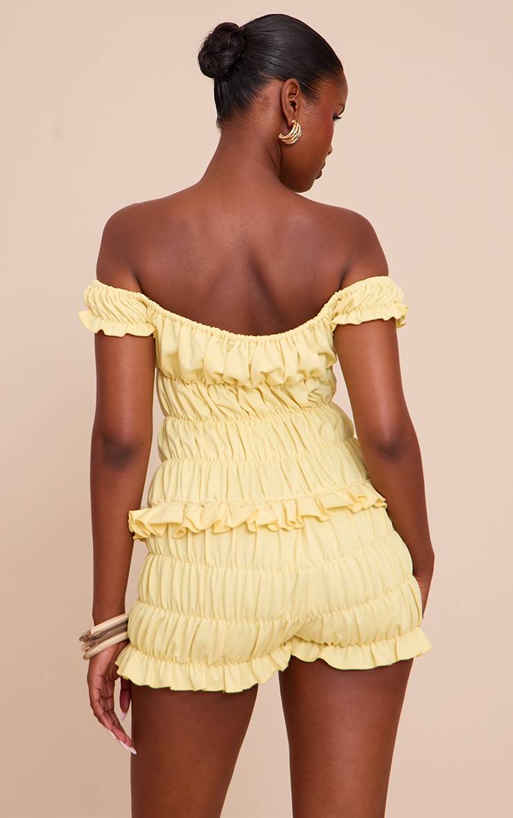 Citron Combinaison-short Bardot Froncée Extrême