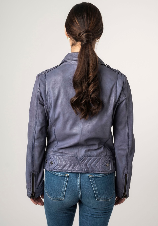 Mauritius Lederjacke »2Wtashi« mit Schulterklappen, mit Nieten, mit Zipper-Taschen
