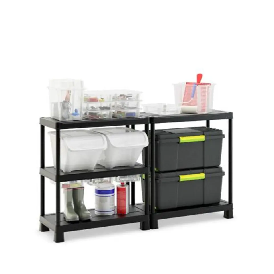 Keter Kunststof Stellingkast Tribac - Opbergrek - 90x45x182cm - zwart