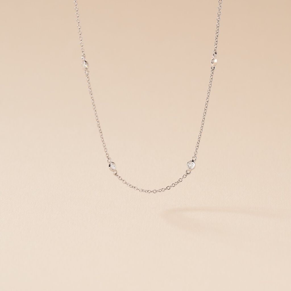 Collier Vashti Argent Blanc Oxyde De Zirconium