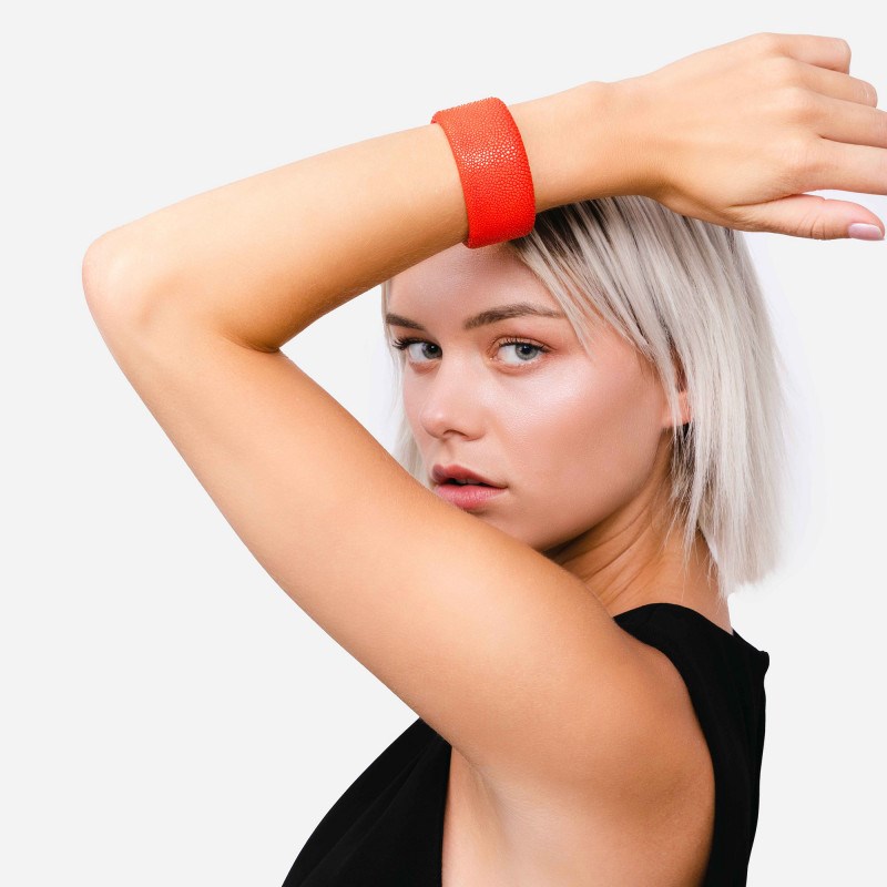 Bracelet Galuchat orange 30