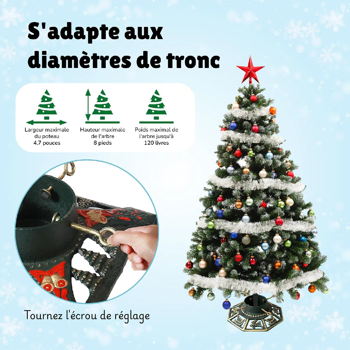 Ventray Support arbre de Noël - Vert