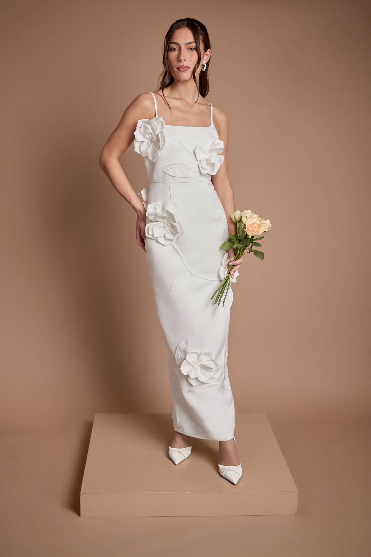 Coast Robe De Mariée Fourreau À Corsage Fleuri