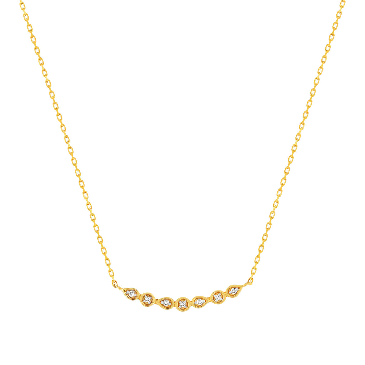 Collier or 375 2 tons diamants, 45 cm