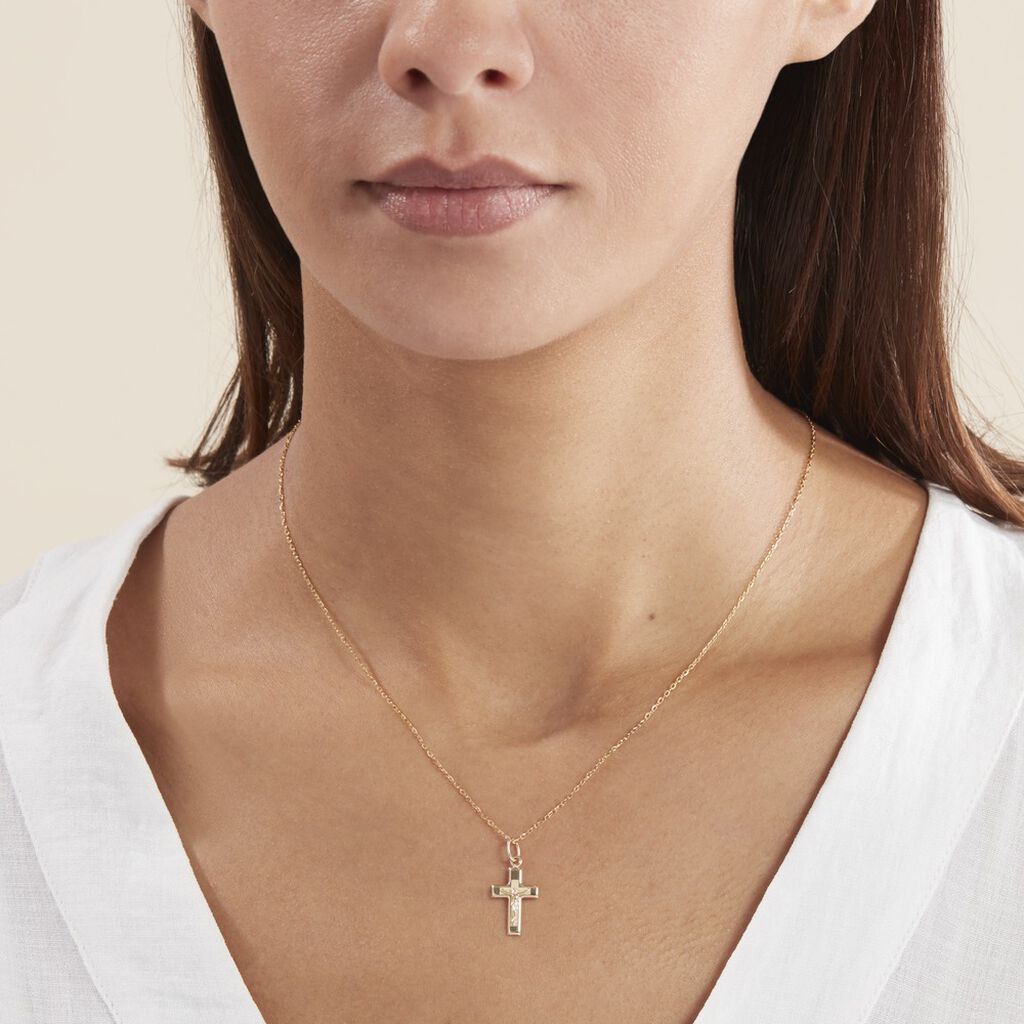 Pendentif Damian Croix Or Jaune