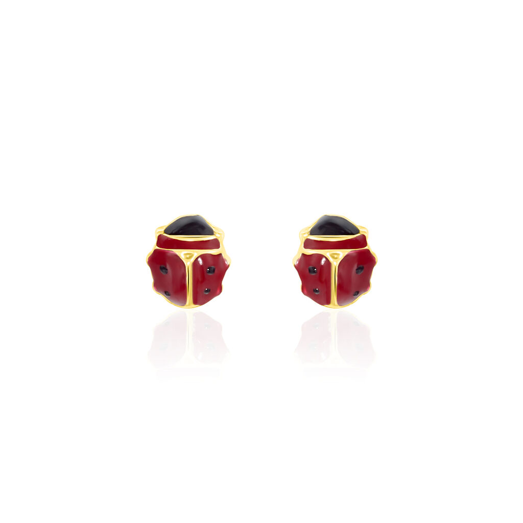 Boucles D'oreilles Puces Or Jaune Helidie Email