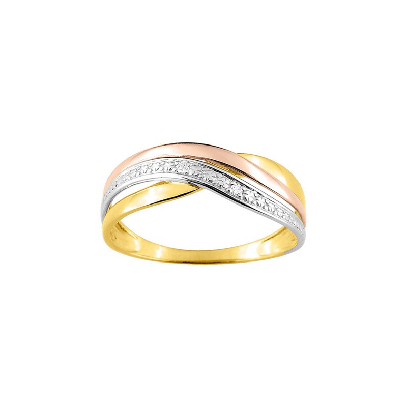 Bague Femme - Or 9 Carats - Diamant 0,01 Carats
