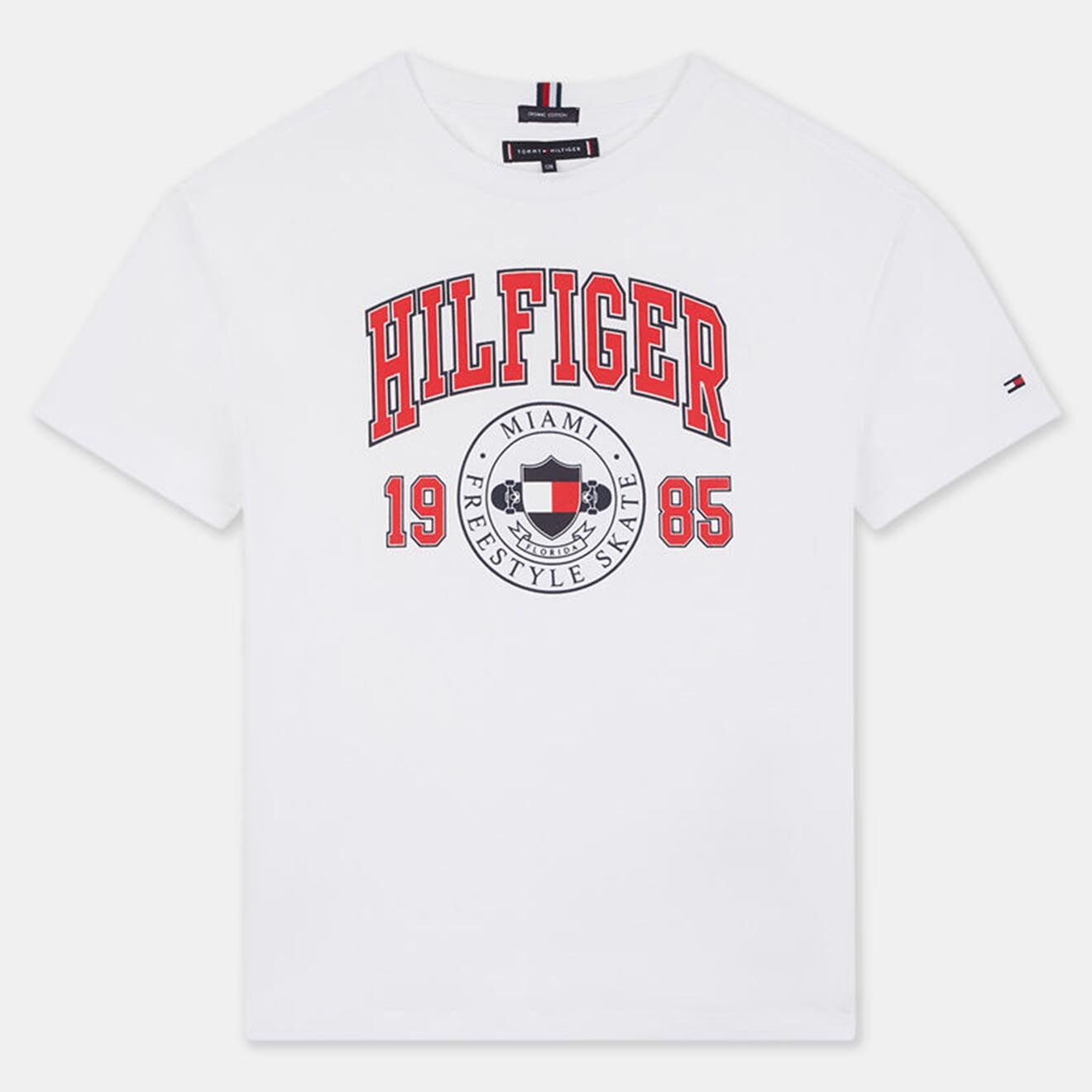 Tommy Hilfiger T-Shirt en Coton organique logo blason blanc