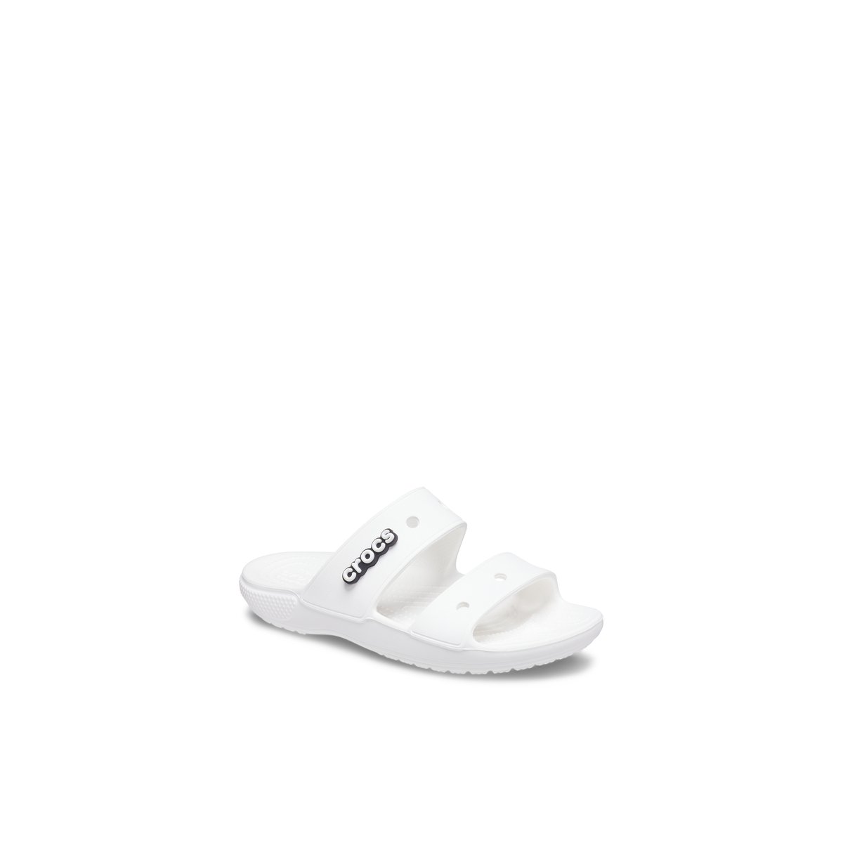 CROCS-Classic_croc-Sandales athlétiques à double bride - Talon plat - Blanc