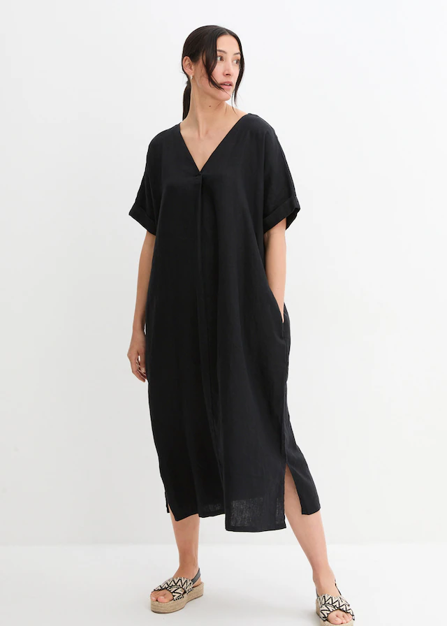 bonprix Tunikakleid »Kaftan-Kleid aus reinem Leinen« Kaftan-Kleid aus reinem Leinen