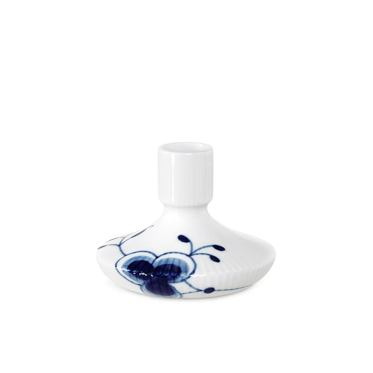 Royal Copenhagen  Blå Mega Riflet lysestage - 8 cm.