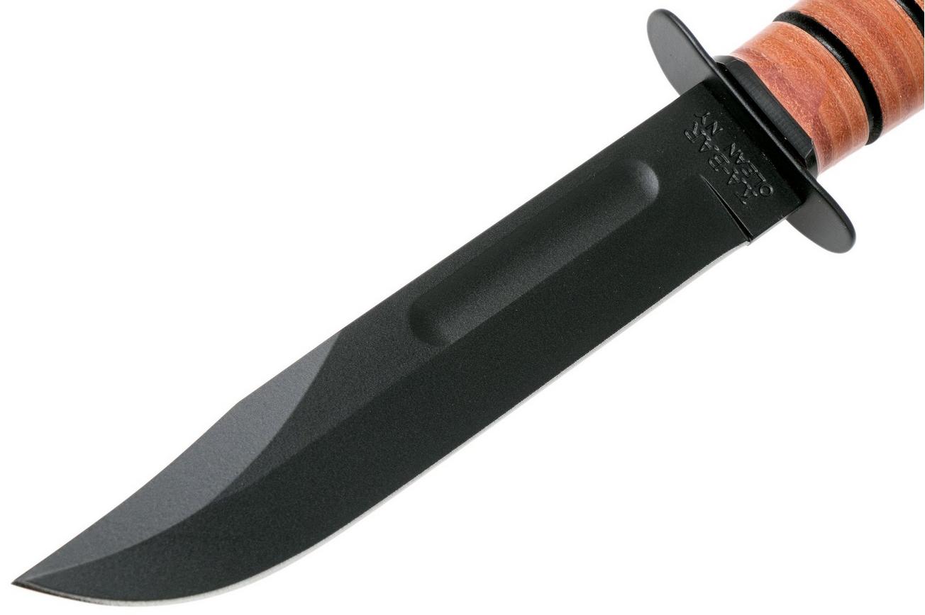 KA-BAR U.S. Navy Knife 1225 vaststaand mes, lederen foedraal