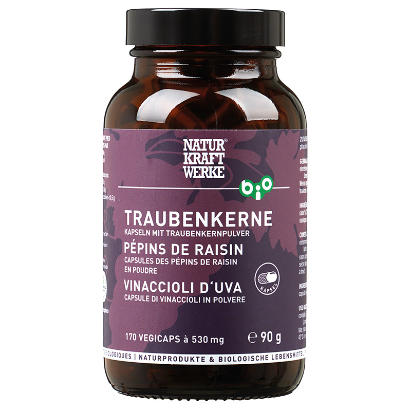 NATURKRAFTWERKE Traubenkerne Vegicaps à 530mg Kaps Bio/kbA 170 Stk