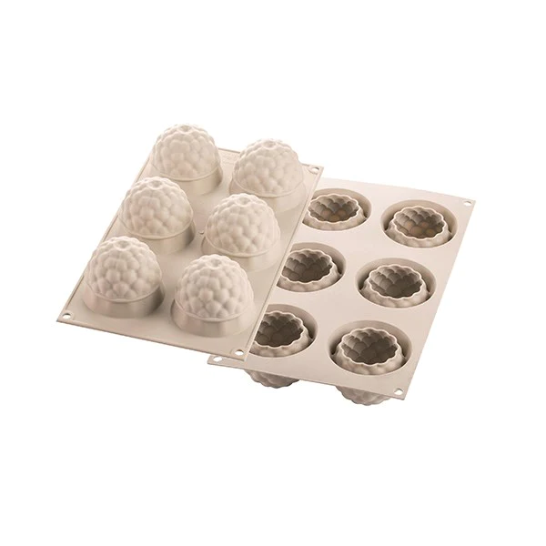 Moule silicone 3D 6 mini gâteaux fruits des bois Silikomart