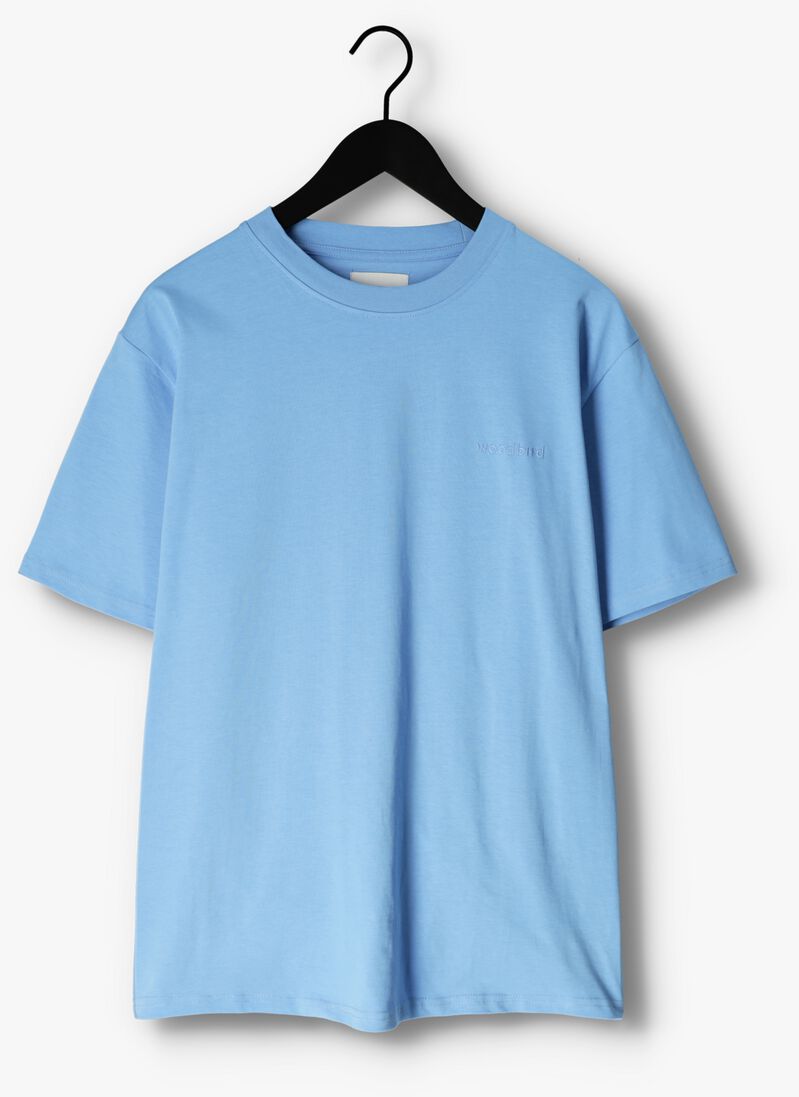 WOODBIRD lichtblauwe woodbird t-shirt wbbaine base tee