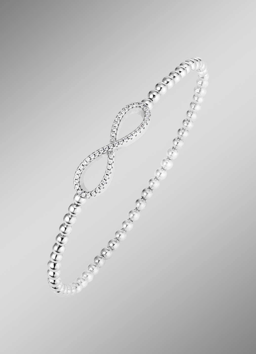 Kugelketten-Armband aus Silber 925/- fein mit Unendlichkeitssymbol