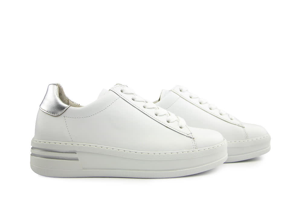 Gabor Sneaker Weiss Silber Nappa