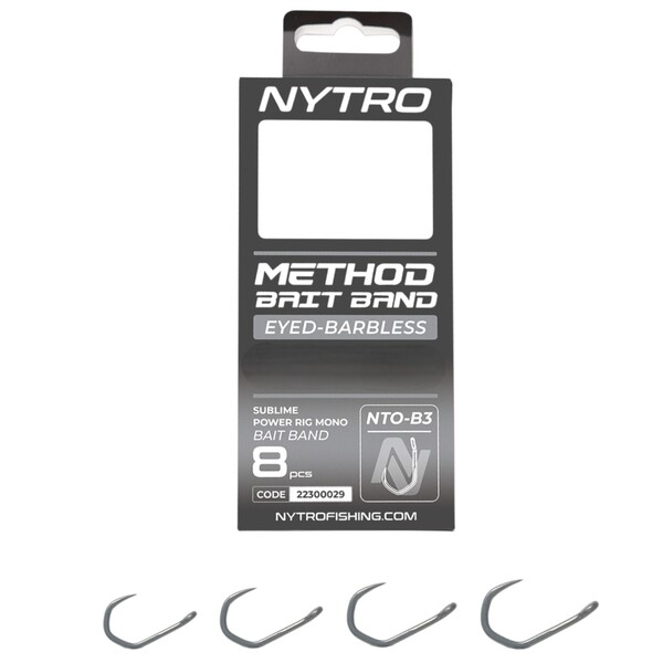Bas de ligne Nytro NTO-B3 Sans ardillon Méthode Bague à appât en latex 10cm (8 pièces)
