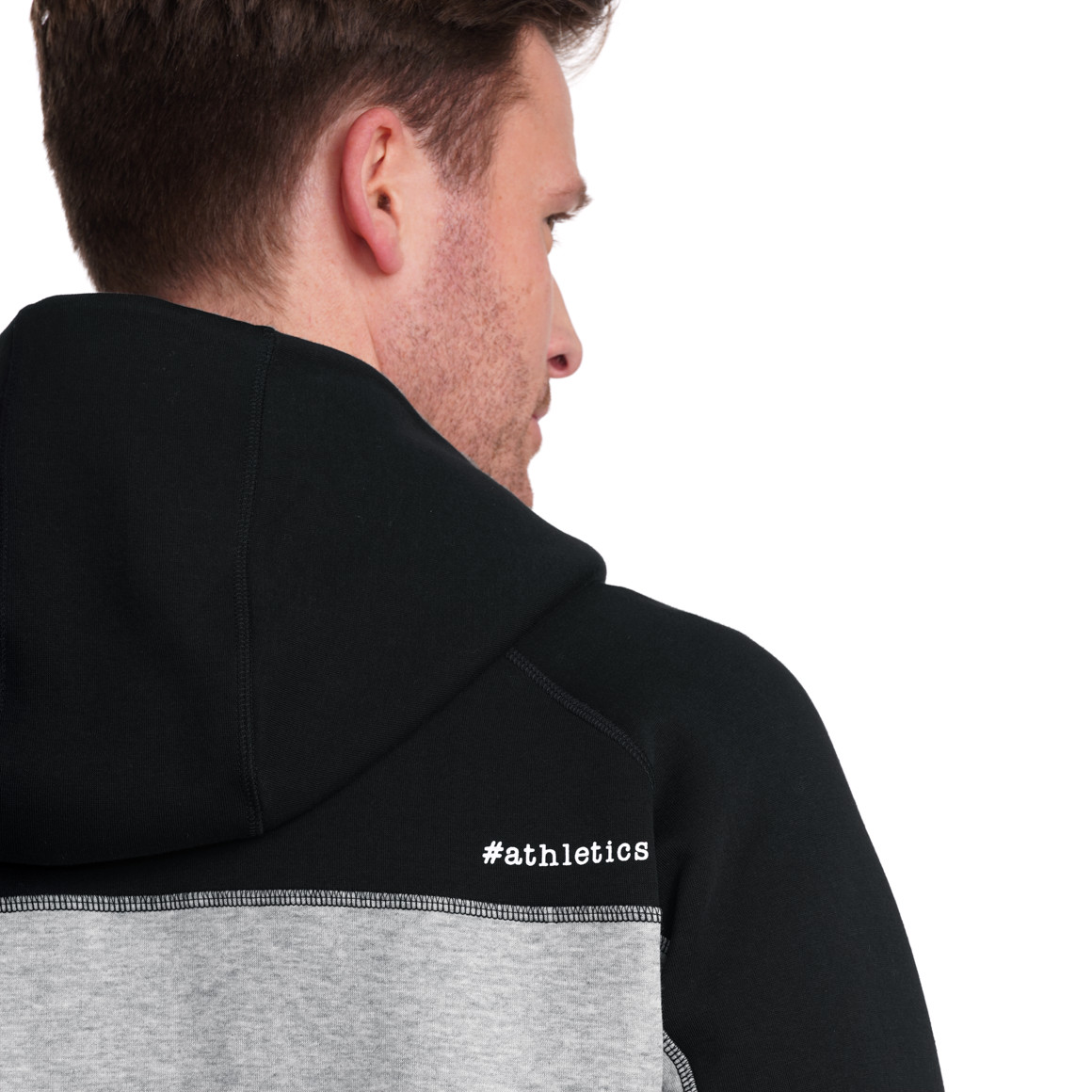 VanVaan Herren Sport-Sweatjacke mit Kapuze hellgrau / schwarz
