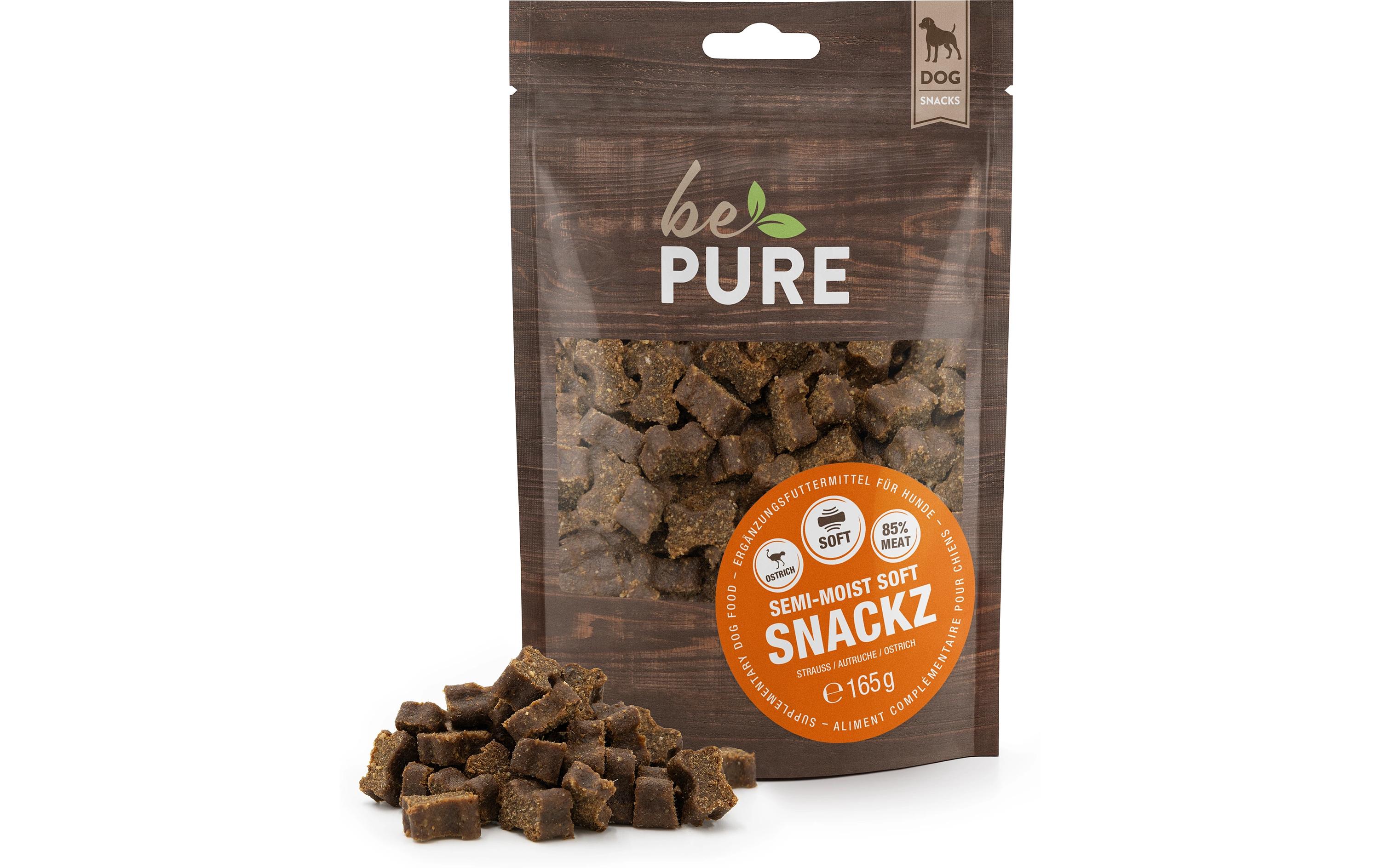 Leckerli Semi-Moist Soft Snackz mit Strauss 165 gBelohnungssnack für Hunde