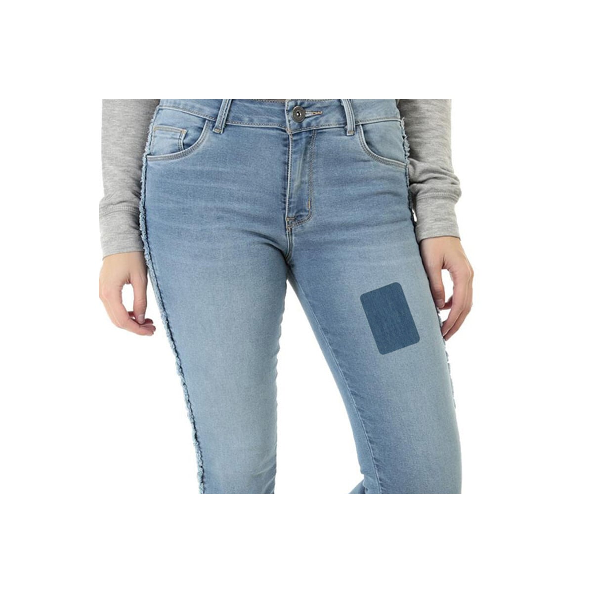 Firkantede påstrykningslapper for jeans 5-pack Denim blå 12.5x12.5 cm