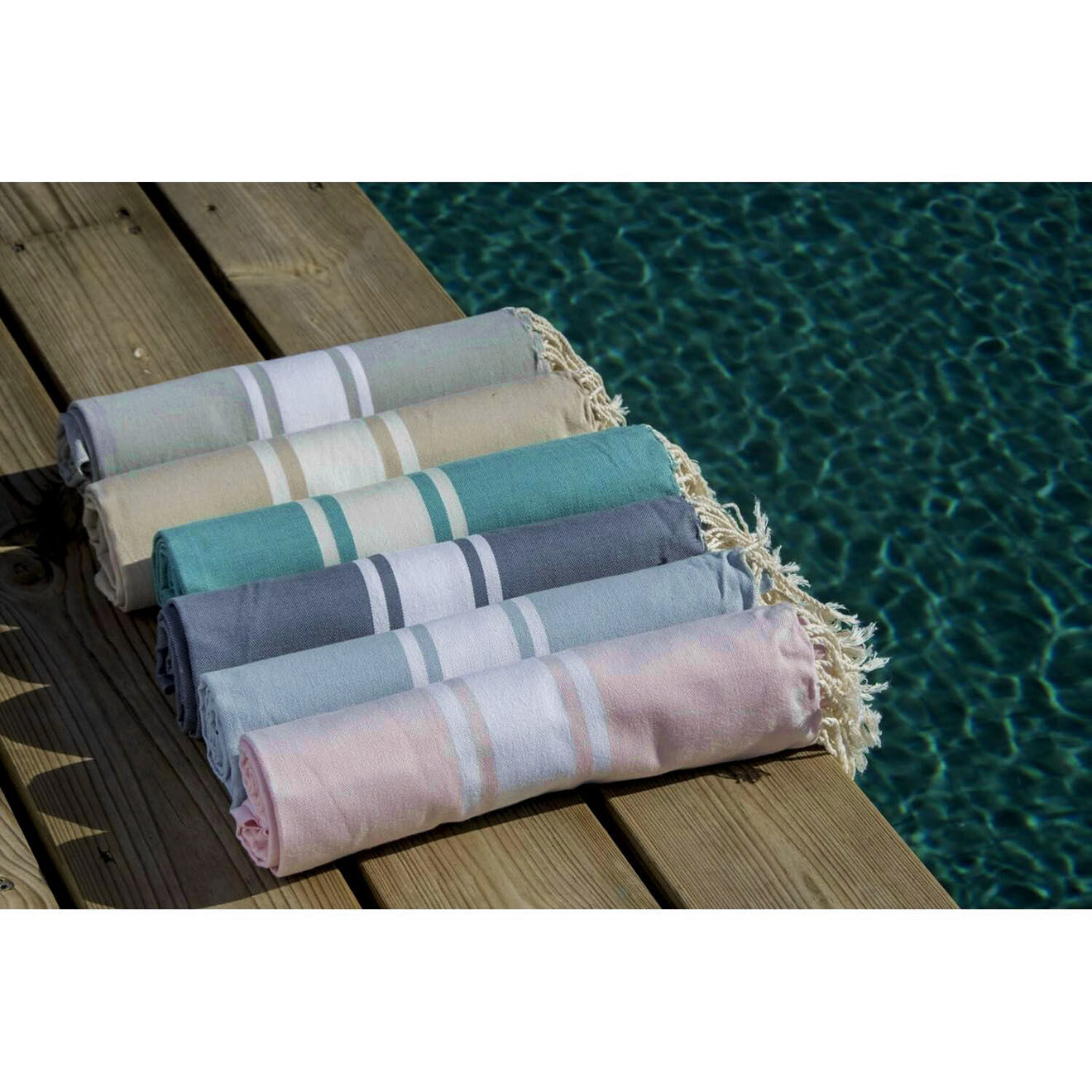 Febronie Fouta Traditionelle St Tropez vert canard - 100x200 cm