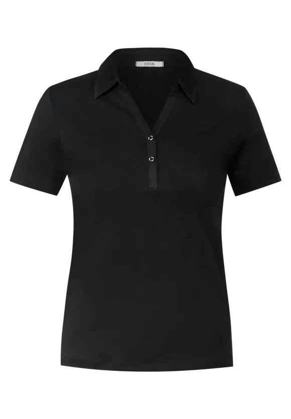 Poloshirt in Unifarbe - Black