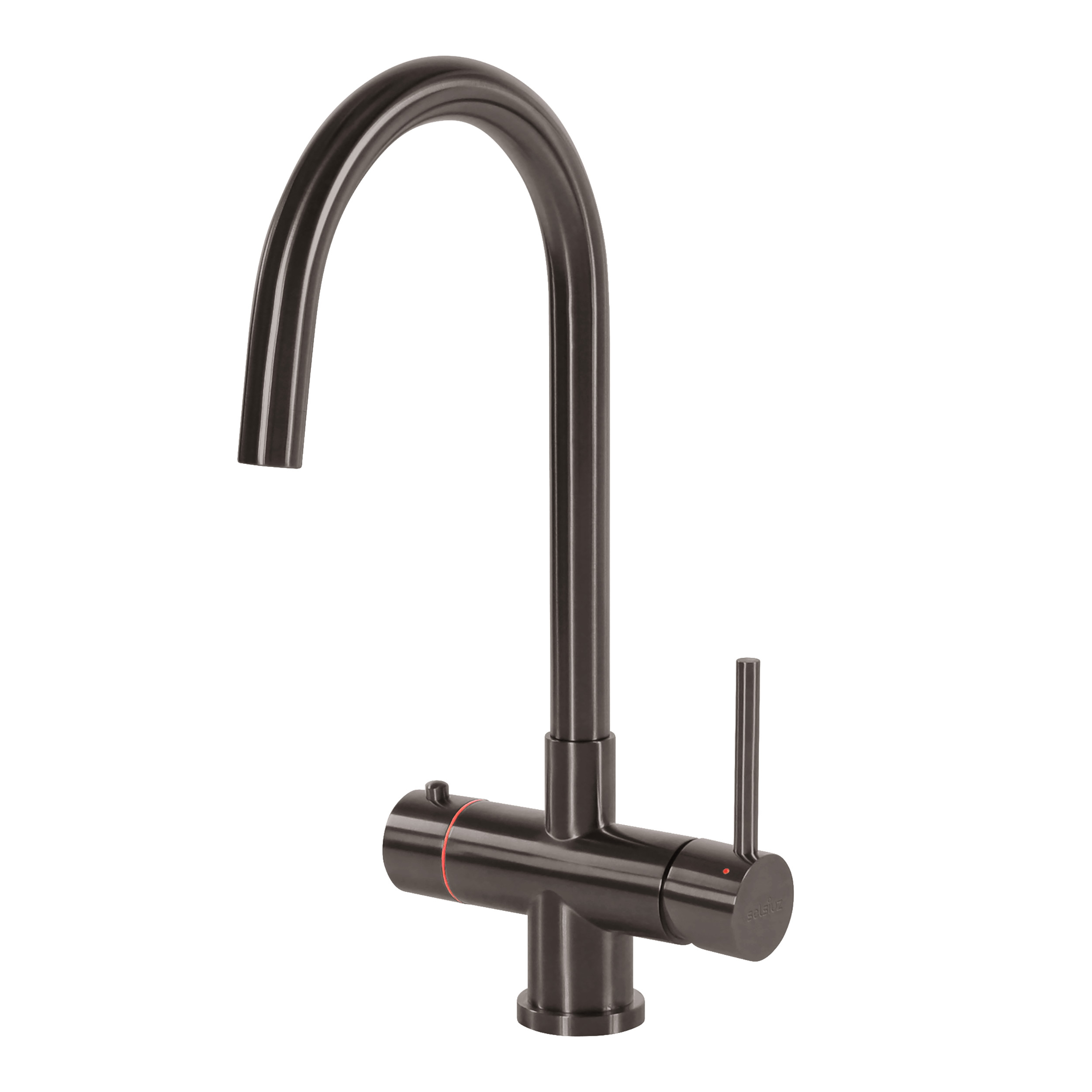Selsiuz Inox kokend water kraan met combi extra boiler en C-uitloopkraan gunmetal