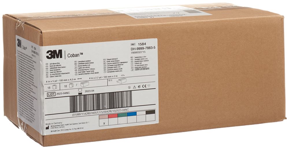 COBAN Elastische Binde selbsthaftend 10.1cmx4.57m hautfarben 18 Stk