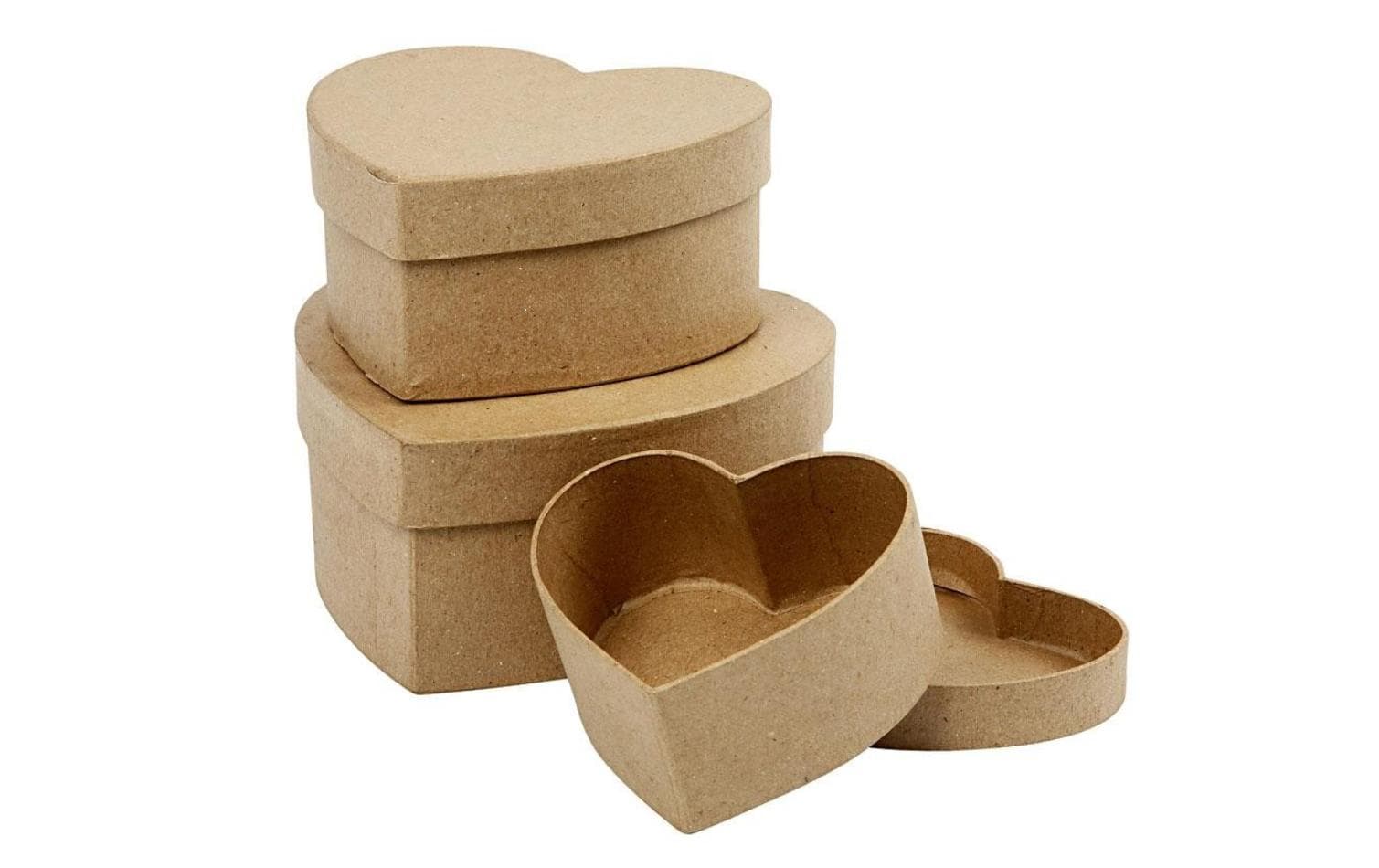 Papp-Schachtel 5 - 7,5 cm , 3 StückPapp-Herzen