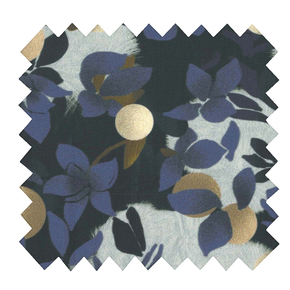 Tissu Voile Flocon Doré