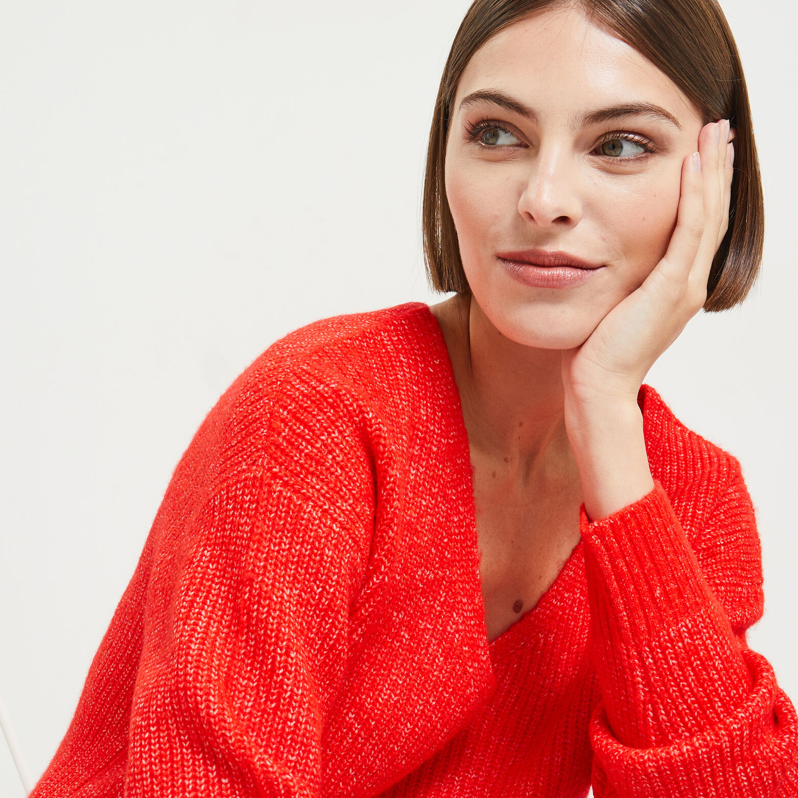 Pull Col V femme