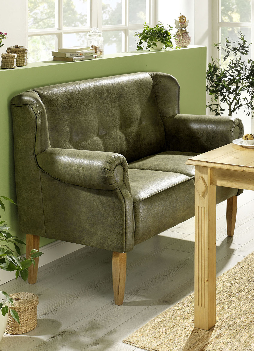 Rustikales Tisch-Sofa mit Federkern