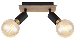MARTHA Strahler braun, schwarz 5400, B/H/T: 21 x 11 x 9 cm, Metall, Holz