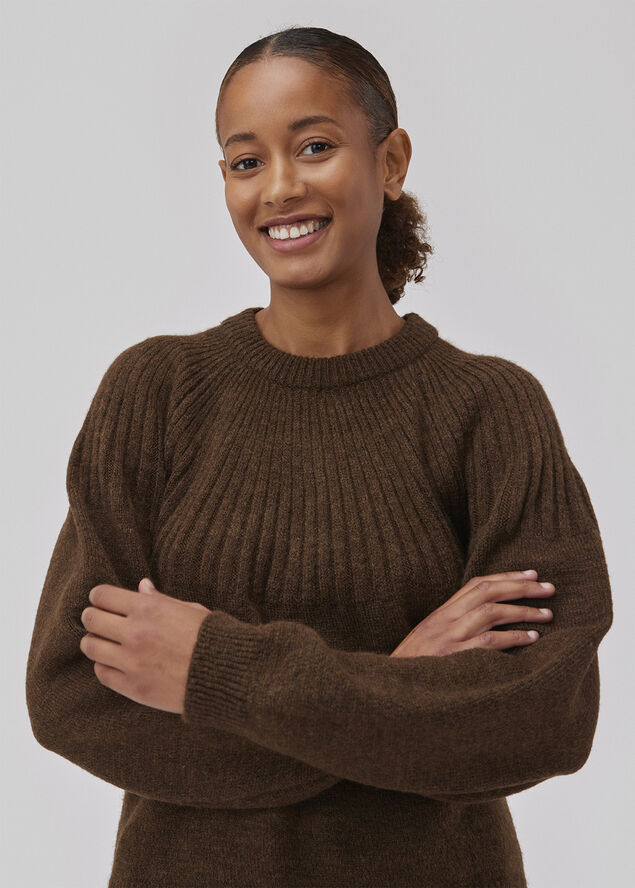 Modström GrannonMD Wool o-neck Chocolate