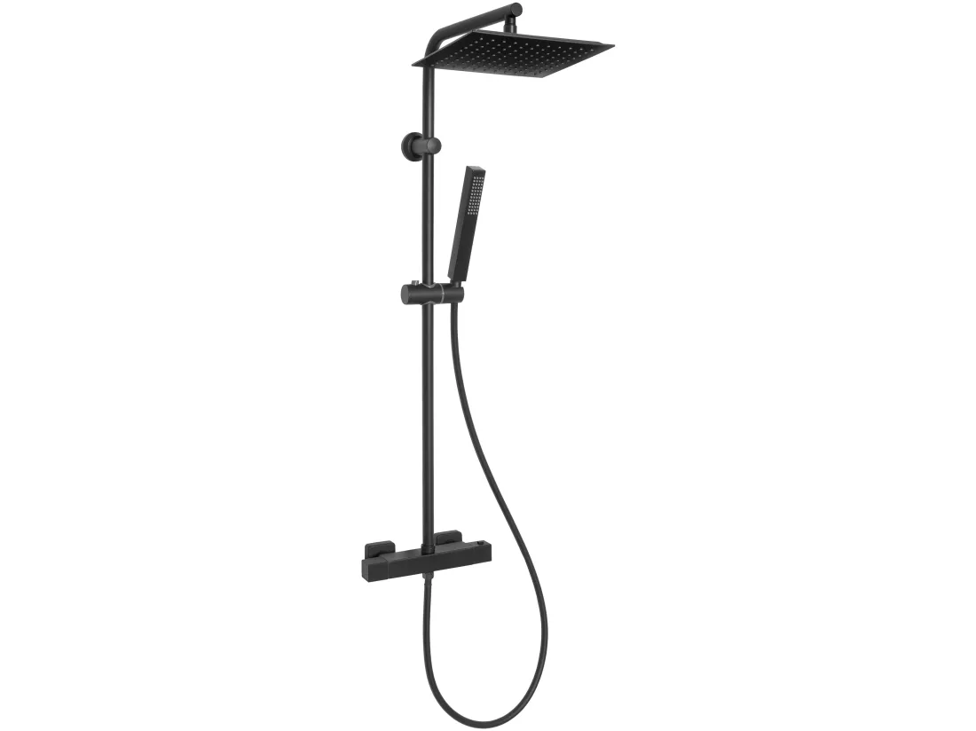 Mitigeur Thermostatique Douche Noir Ensemble De Conception Carrée