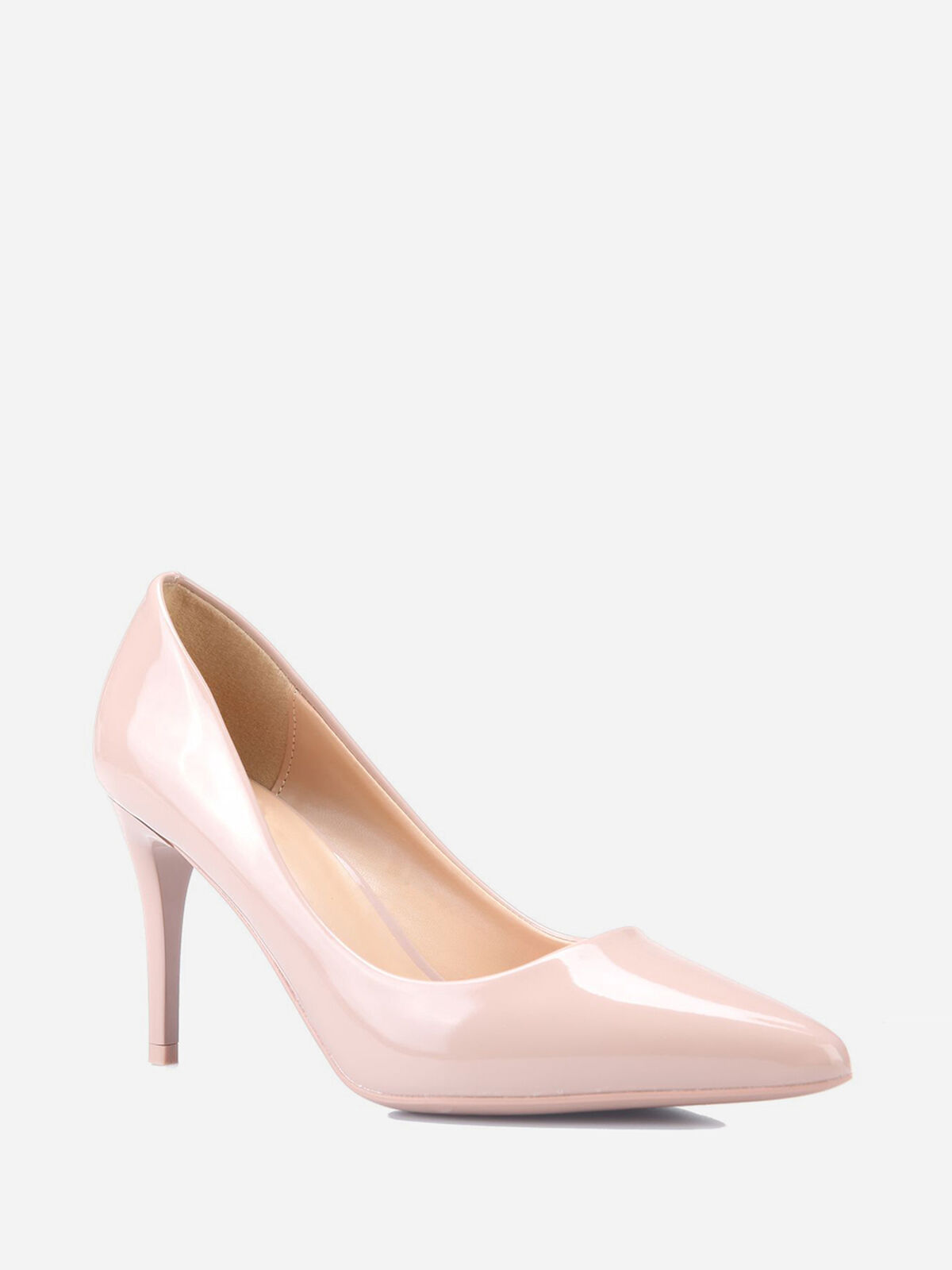 Escarpins vernis à talon aiguille- Beige