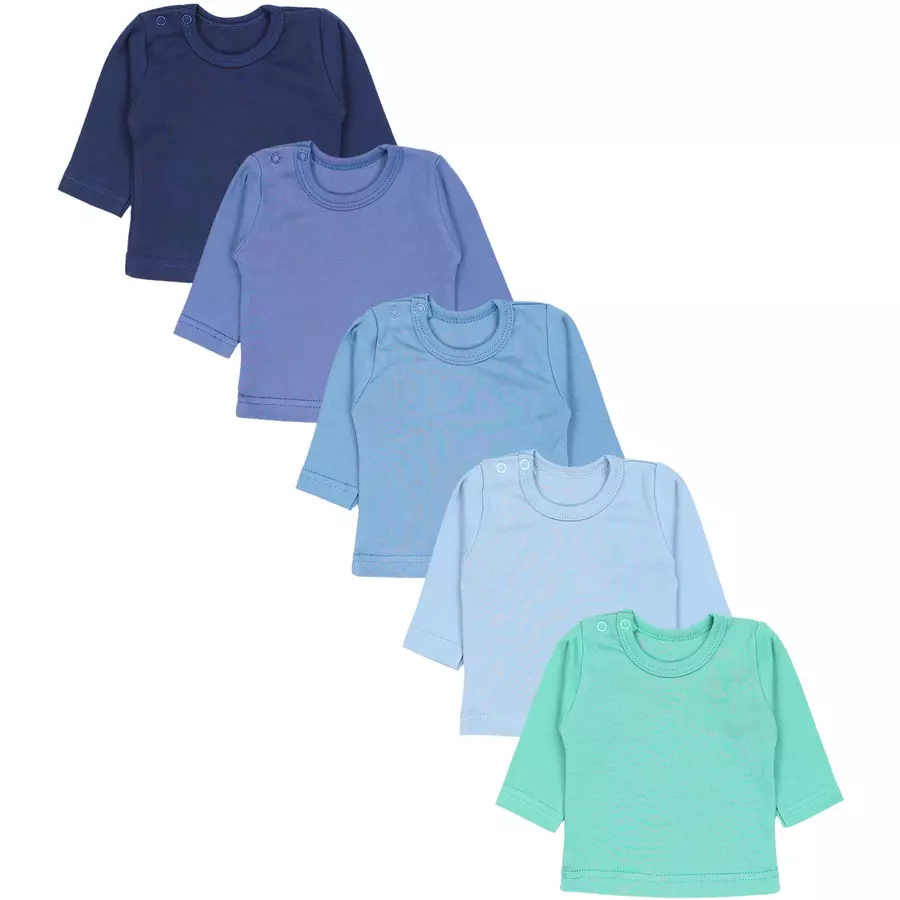 TupTam Baby Jungen Langarmshirt 5er Pack blaugrün