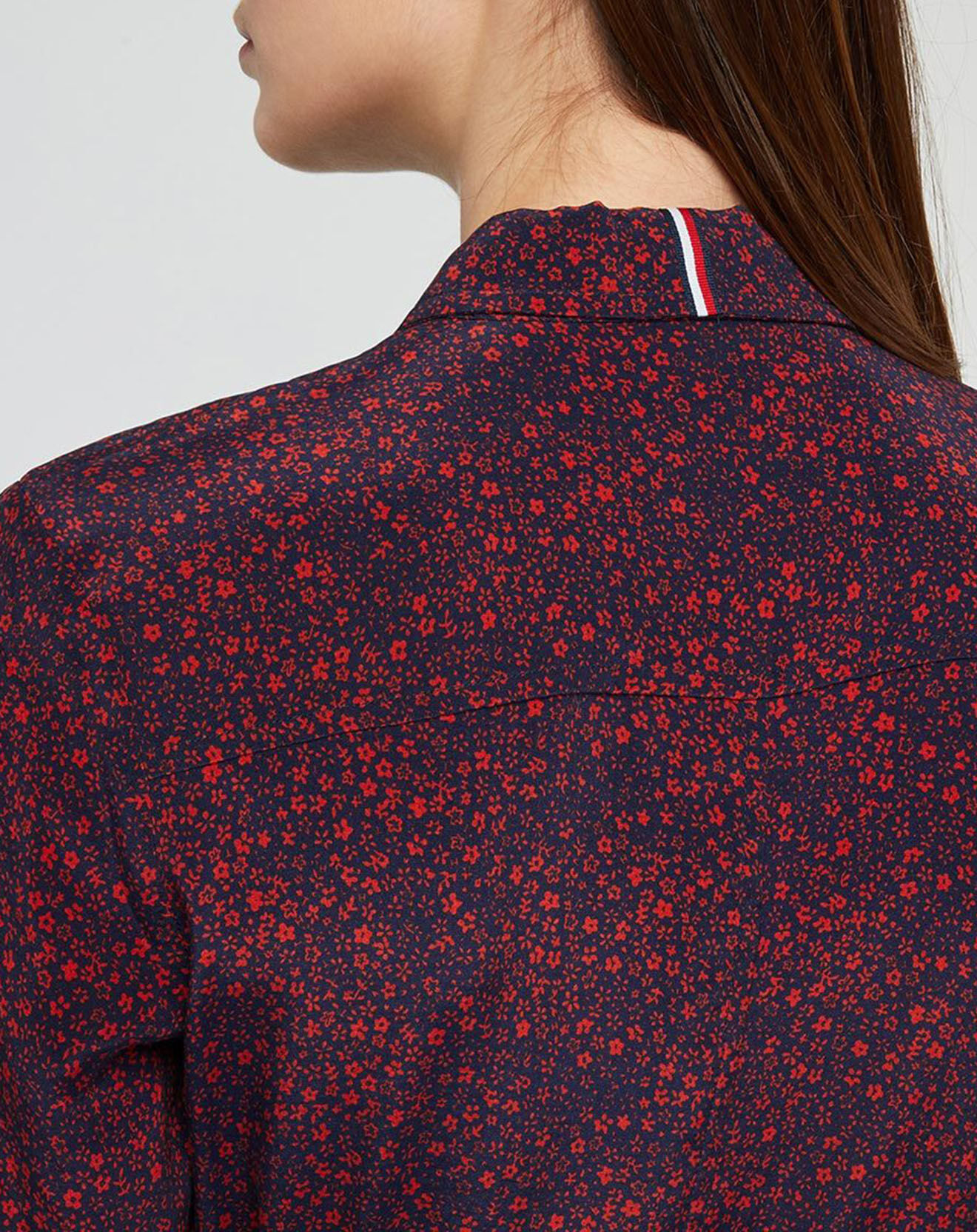 Tommy Hilfiger Robe chemise imprimée fleurs marine/rouge