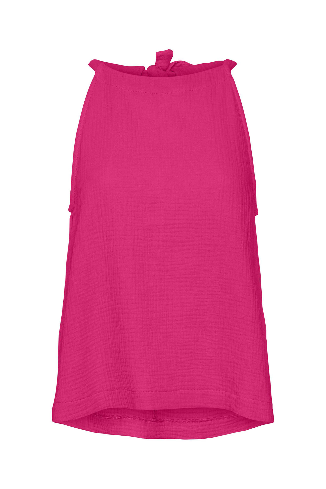 Top de algodão com decote halter - Rosa